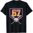 thumbnail image 1 of Colorful Baseball Drip 67 T-Shirt for 67th Birthday Celebration, 1 of 5