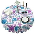 thumbnail image 1 of Colorful Baseball Icons Pattern Round Tablecloth 60"x60",Wrinkle Wipeable Table Cloth for Kitchen Dining Room Picnic Patio Party, 1 of 6