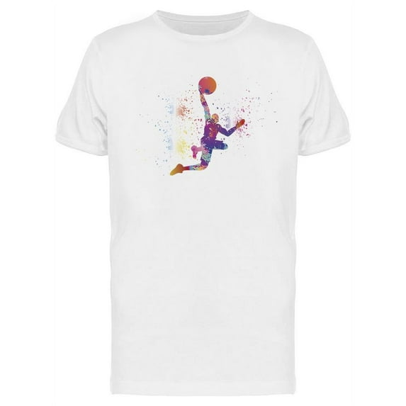 Colorful Basketball Jump T-Shirt Men -Image by Shutterstock, Male XX-Large