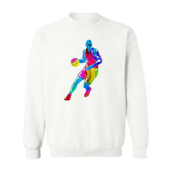 Colorful Basketball Player Sweatshirt Women -SPIdeals Designs, Female Medium