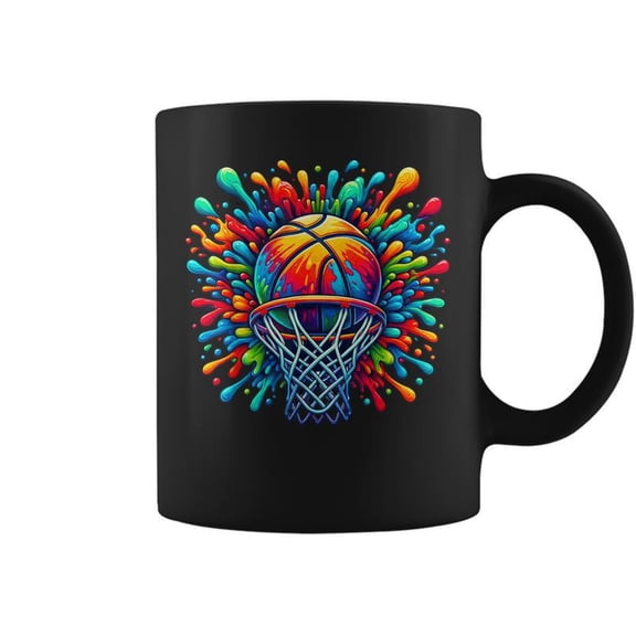Colorful Basketball Tie Dye Color Splash Hoop Net Slam Dunk Coffee Mugs