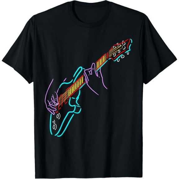 Colorful Bass Guitarist's Hands Rock and Roll Guitar Player T-Shirt