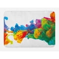 thumbnail image 1 of Colorful Bath Mat, Composition of Art of Rainbow Ink Mixing Irregular Shapes Flowing in Air, Plush Bathroom Decor Mat with Non Slip Backing, 29.5" X 17.5", Multicolor, by Ambesonne, 1 of 2