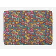 thumbnail image 1 of Colorful Bath Mat, Nautical Wave Inspired Pattern Scale Style Ornamental Bullseye Round Half Circles, Plush Bathroom Decor Mat with Non Slip Backing, 29.5" X 17.5", Multicolor, by Ambesonne, 1 of 2