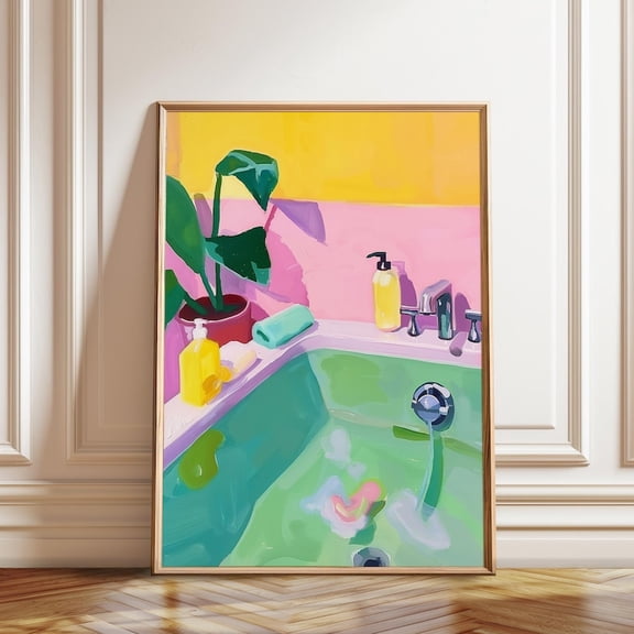 Colorful Bathtub Wall Art Print