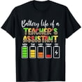 thumbnail image 1 of Colorful Battery Life Design T-Shirt for Teaching Assistants – Perfect for Educators, 1 of 5