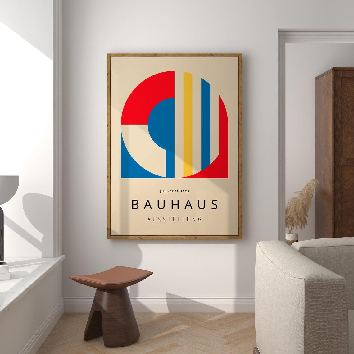 Colorful Bauhaus Print - Framed Wall Art - Mid Century Modern - Large ...