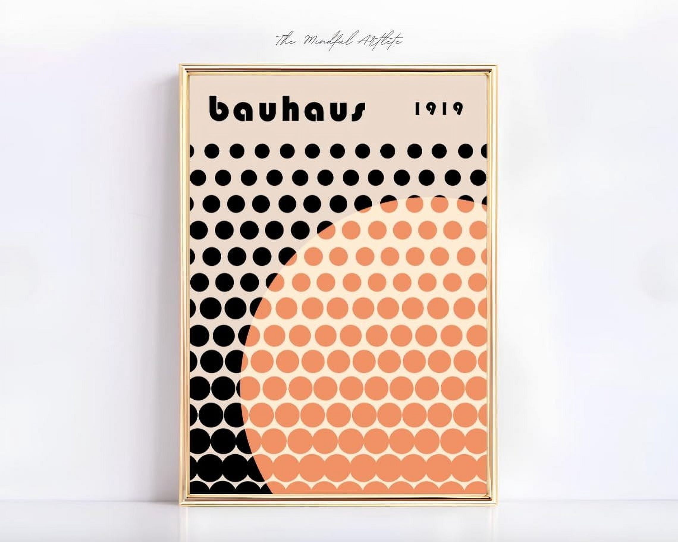 Colorful Bauhaus Print Orange Bauhaus Poster Mid Century Modern Geometric Print Retro Print ...