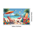 thumbnail image 1 of Colorful Beach Backdrop Flamingo Tropical Summer Banner Palm Tree for Beach Party Photography Summer Celebration, 1 of 6