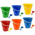 thumbnail image 1 of Colorful Beach Pails and Shovels, 9in (Set of 3, Colors may Vary) Plastic Sand Buckets Perfect for Beach Backyard Picnic Sandbox Outdoor Play Spring Summer Gift Kids Ages 3 and up, 1 of 7
