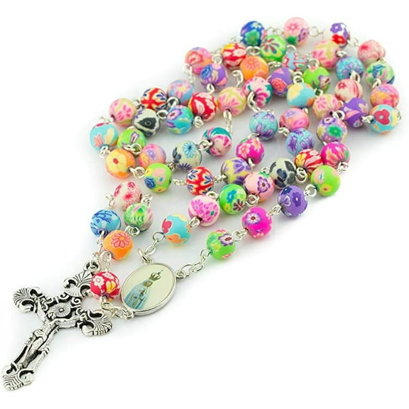 Colorful Bead Rosary for Women Teens: Confirmation Gifts Catholic Y-Necklace by Soul Statement (Colorful Rosary)