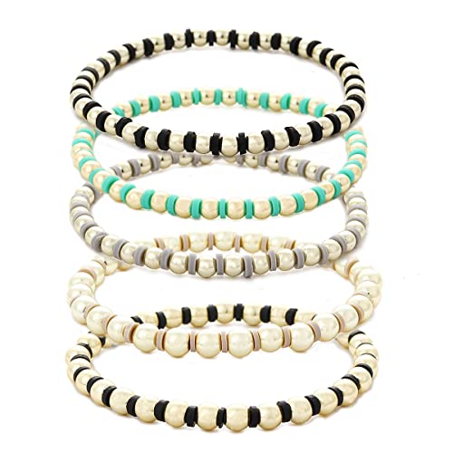 Colorful Beaded Bracelets for Women Bracelet Set Gold Bead Bracelets