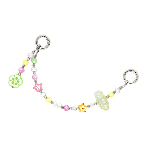 Colorful Beaded Keychain Handmade Alloy Fish Charm Phone Case Bag Decoration