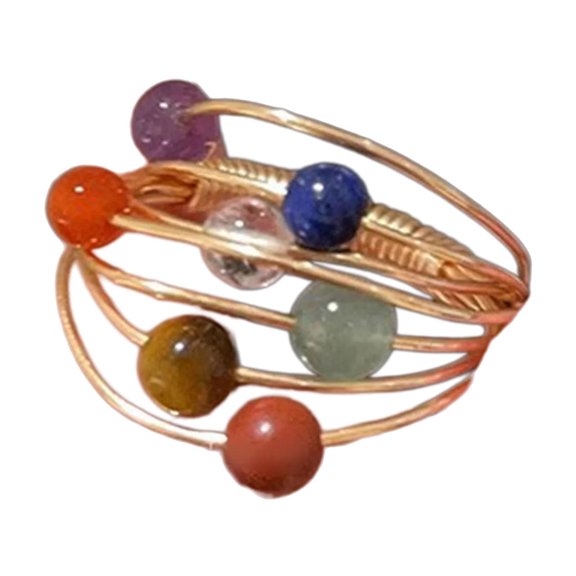 Colorful Beaded Rings Adjustable Rings Opening Rings Finger Open Rings Alloy Texture Suitable for Various Occasion