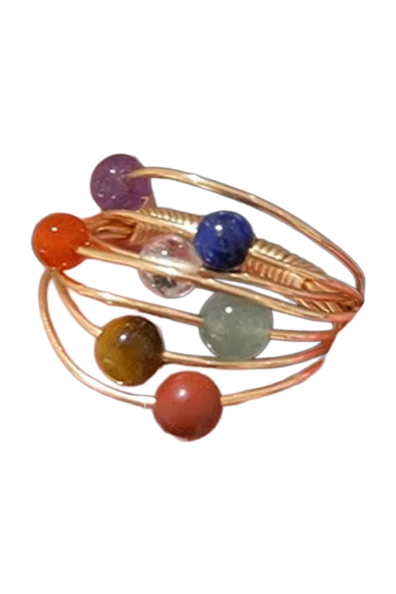 Colorful Beaded Rings Adjustable Rings Opening Rings Finger Open Rings Alloy Texture Suitable for Various Occasion