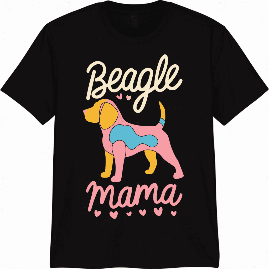 Colorful Beagle Dog Mama Gifts for Pet Lovers Men's Black T-Shirt ...