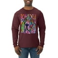 thumbnail image 1 of Colorful Beagle | Dogs Love You | Dean Russo Art Animal Lover Mens Long Sleeve Shirt, Maroon, Medium, 1 of 6