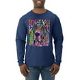 thumbnail image 1 of Colorful Beagle | Dogs Love You | Dean Russo Art Animal Lover Mens Long Sleeve Shirt, Navy, 3X-Large, 1 of 6