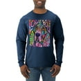 thumbnail image 1 of Colorful Beagle | Dogs Love You | Dean Russo Art Animal Lover Mens Long Sleeve Shirt, Vintage Heather Navy, Large, 1 of 6