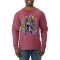 thumbnail image 1 of Colorful Beagle | Dogs Love You | Dean Russo Art Animal Lover Mens Long Sleeve Shirt, Vintage Heather Red, Large, 1 of 6