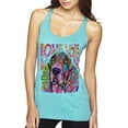 thumbnail image 1 of Colorful Beagle | Dogs Love You | Dean Russo Art Animal Lover Tri-Blend Racerback Tank Top, Tahiti Blue, Small, 1 of 6