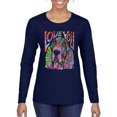 thumbnail image 1 of Colorful Beagle | Dogs Love You | Dean Russo Art Animal Lover Womens Long Sleeve T-Shirt, Navy, Small, 1 of 6