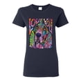 thumbnail image 1 of Colorful Beagle | Dogs Love You | Dean Russo Art Animal Lover Womens T-Shirt, Navy, Small, 1 of 6