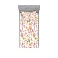 thumbnail image 1 of Colorful Bedding Set with Sheet & Covers, Ice Cream Candy Cakes Lollipop Clementine Fruits Birthday Celebration Pattern, Printed Bedroom Decor 2 Shams, 4 Sizes, Multicolor, by Ambesonne, 1 of 3