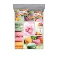 thumbnail image 1 of Colorful Bedding Set with Sheet & Covers, Traditional French Desert Macaroons Themed Collage with Coffee Gourmet Print, Printed Bedroom Decor 2 Shams, 4 Sizes, Multicolor, by Ambesonne, 1 of 3