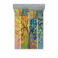 thumbnail image 1 of Colorful Bedding Set with Sheet & Covers, Tree Various Ornamentations Colorful Composition Cartoon Style Digital Drawing, Printed Bedroom Decor 2 Shams, 4 Sizes, Multicolor, by Ambesonne, 1 of 3