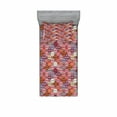 thumbnail image 1 of Colorful Bedding Set with Sheet & Covers, Various Skewed Square Nomadic Rug Looking Seamless Pattern, Printed Bedroom Decor 2 Shams, 4 Sizes, Multicolor, by Ambesonne, 1 of 3