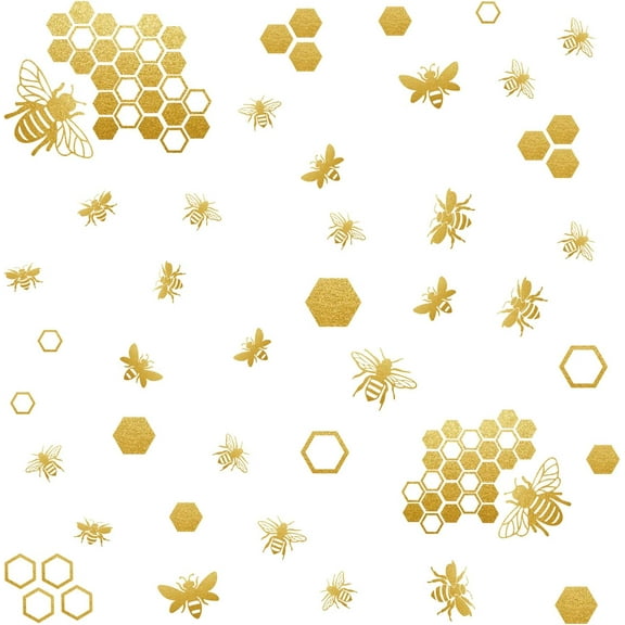 Colorful Bee Wall Decals Hive Theme Wall Stickers Honeybee Decor Peel and Stick Vinyl Decals for Nursery Kindergarten Bedroom Living Room Honey Shop Kids Room Decorations 35.4x11.4in