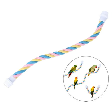 Colorful Bendable Bird Rope Perch Swing Perches Stand Climbing Rope for Parrot Budgie Canary Cage Standing Toy , 16.3inch Length