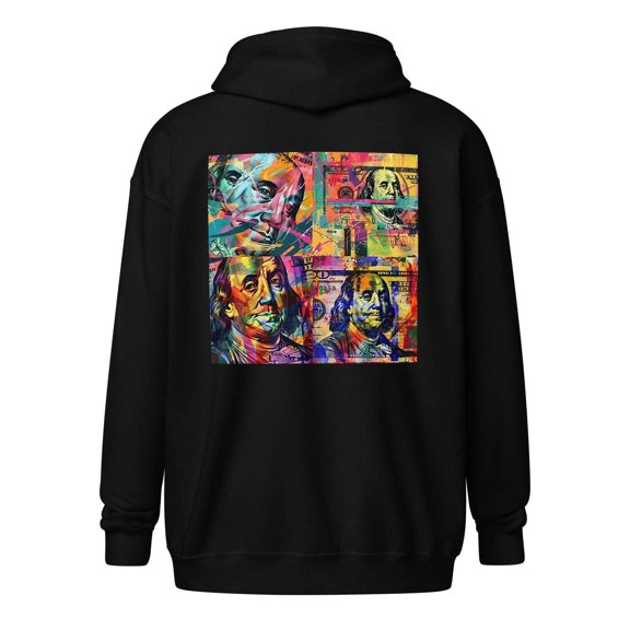 Colorful Benjamins Zip Up Hoodie