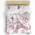 Colorful Bicycle White Printed Comfort Duvet Cover Pillow Case Home