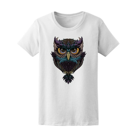Colorful Big Eyed Owl T-Shirt Men -Image by Shutterstock, Male Medium