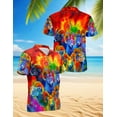 thumbnail image 1 of Colorful Bighorn Sheep Hawaiian Shirt for Men, Button Down Summer Beach Short Sleeve, S-5XL, 1 of 4