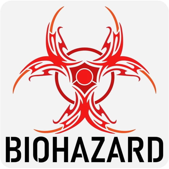 Colorful Biohazard Symbol Painting Stencil 11.8x11.8in Reusable Symbol Theme Spraying Wall DIY Craft Decorative Drawing Template