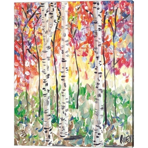 Colorful Birch Forest by Roey Ebert, Canvas Wall Art, 16W x 20H