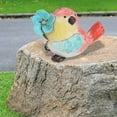 Colorful Bird Ornament with Flowers Hand Painted Resin Animals Statues