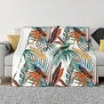 Colorful Bird Palm Leaves Throw Blanket for Couch, Soft Fuzzy Comfy