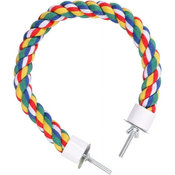Colorful Bird Rope Perch Stand, Birdcage Swing Spiral Toys, Bird Bungee Rope Perches Toys Cage Accessories for Cockatiels Parrot Birds (60CM/23.6inch)