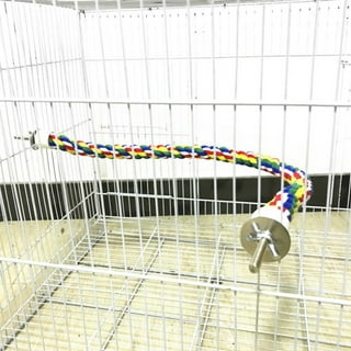 Mygeromon Bird Rope Perch for Parrots, Cockatiels, Parakeets, Budgie Cages Comfy Birds Colorful Rope Perches Toy (41Inch Metal Nut)