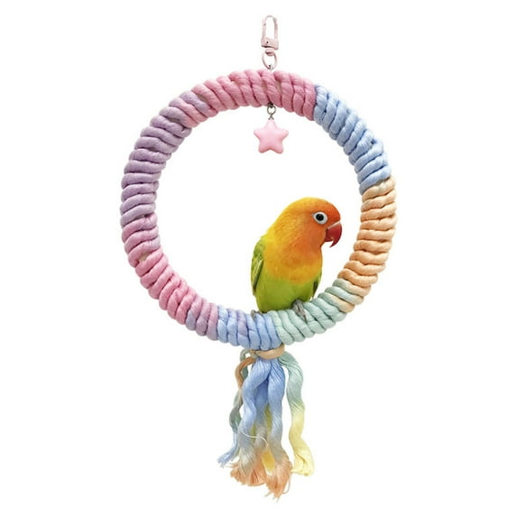 Colorful Bird Rope Swing for Cage Parrot Activity Toy Hanging Accessories for Small Birds Including Conures and Lovebirds for Encouraging