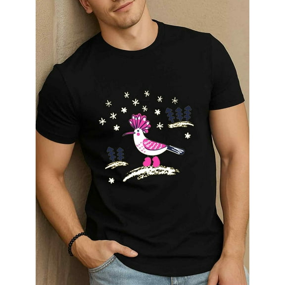 Colorful Bird T-Shirt funny t shirts cotton tshirts men summer local warehouse elegant black Hip-hop street style All-season fitness top, stylish and sporty look, durable activewear Weekend casual w