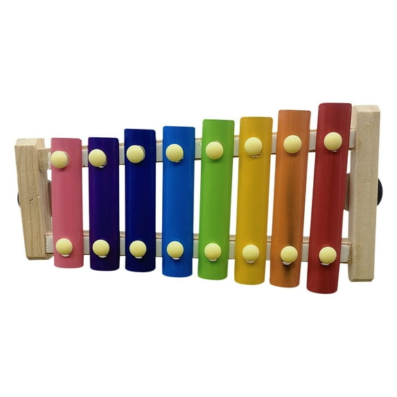 Colorful Bird Xylophone Toy, Suspensible Funny Xylophone Toy with 8 Metal Keys Toy Accessories For Chicken, Parakeet And Other Pet