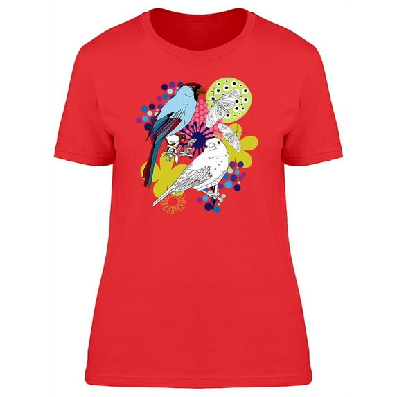 Colorful Birds Collage T-Shirt Women -Image by Shutterstock, Female Small