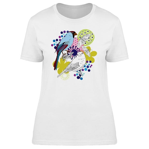 Colorful Birds Collage T-Shirt Women -Image by Shutterstock, Female Small