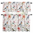 thumbnail image 1 of Colorful Birds Kitchen Curtains Sets for Windows 24 Inch Length, Spring Garden Tree Branch Floral Rod Pocket Window Treatments Tier Curtains and Valances Set for Bedroom/Bathroom, 1 of 8
