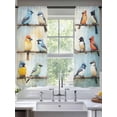 thumbnail image 1 of Colorful Birds Oil Painting Sheer Curtains for Living Room Bedroom Retro Spring Birds Animals Sheer Curtains 72 Inch Long 2 Panels Set Light Filtering Curtain Window Treatments Drapes for Dining Room, 1 of 6